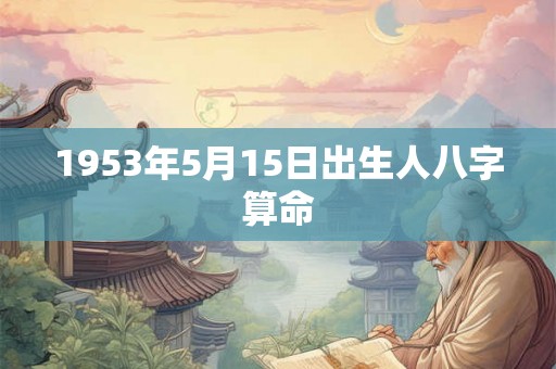 1953年5月15日出生人八字算命 1953年5月15日出生人八字算命