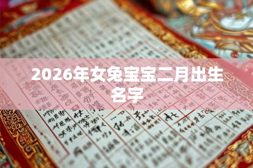 2026年女兔宝宝二月出生名字