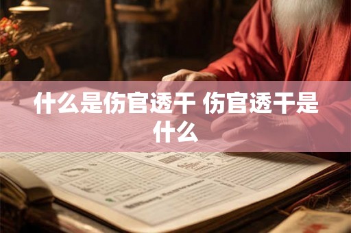 什么是伤官透干 伤官透干是什么