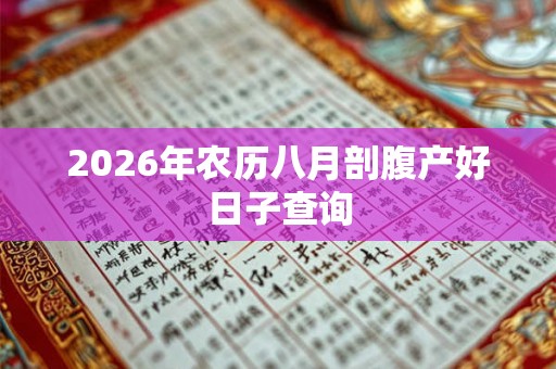 2026年农历八月剖腹产好日子查询