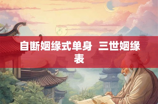 自断姻缘式单身  三世姻缘表