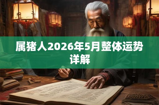 属猪人2026年5月整体运势详解 属猪人2026年5月整体运势详解