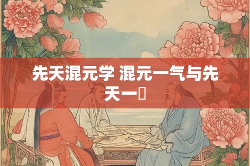 先天混元学 混元一气与先天一炁