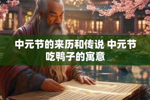 中元节的来历和传说 中元节吃鸭子的寓意