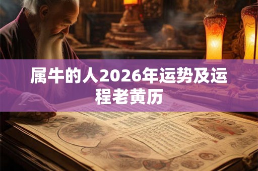 属牛的人2026年运势及运程老黄历