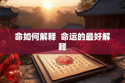 命如何解释  命运的最好解释
