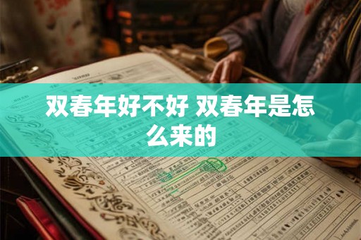 双春年好不好 双春年是怎么来的