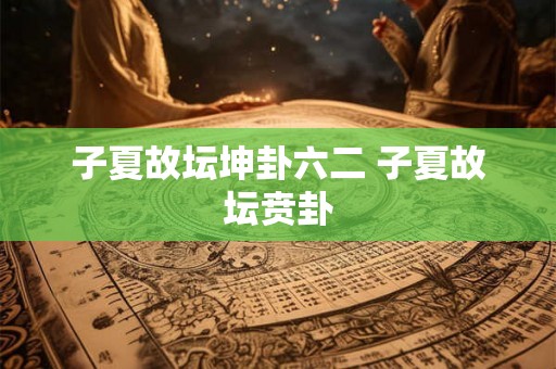 子夏故坛坤卦六二 子夏故坛贲卦 子夏故坛坤卦六二 子夏故坛贲卦