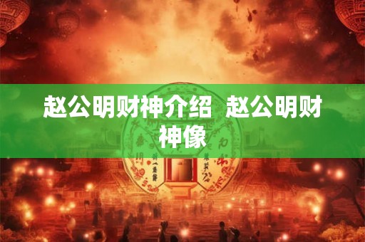 赵公明财神介绍 赵公明财神像 赵公明财神介绍 赵公明财神像