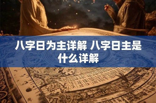 八字日为主详解 八字日主是什么详解 八字日为主详解 八字日主是什么详解