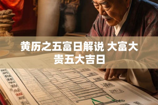 黄历之五富日解说 大富大贵五大吉日 黄历之五富日解说 大富大贵五大吉日