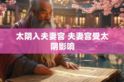 太阴入夫妻宫 夫妻宫受太阴影响