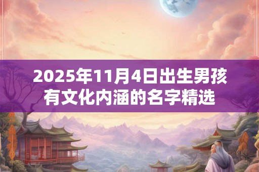 2025年11月4日出生男孩有文化内涵的名字精选