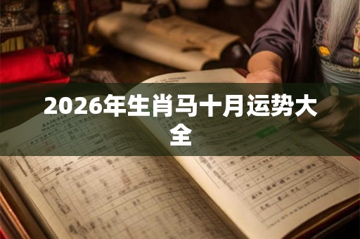 2026年生肖马十月运势大全