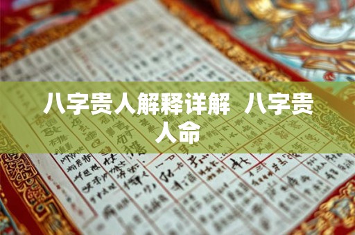 八字贵人解释详解 八字贵人命 八字贵人解释详解 八字贵人命