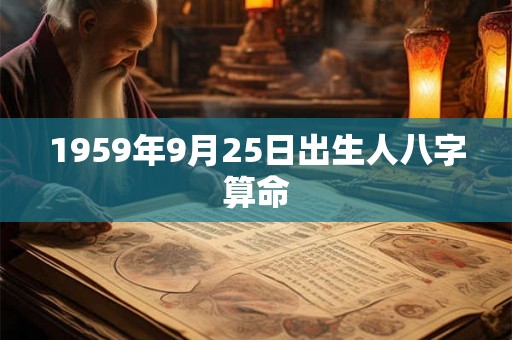 1959年9月25日出生人八字算命 1959年9月25日出生人八字算命