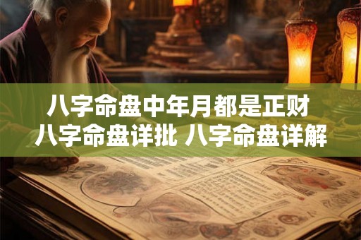 八字命盘中年月都是正财 八字命盘详批 八字命盘详解 八字命盘中年月都是正财 八字命盘详批 八字命盘详解