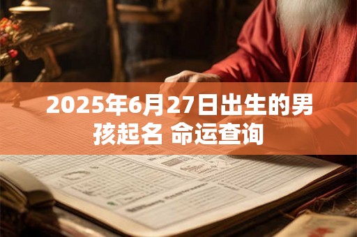 2025年6月27日出生的男孩起名 命运查询 2025年6月27日出生的男孩起名 命运查询