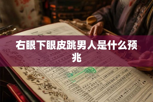 右眼下眼皮跳男人是什么预兆 右眼下眼皮跳男人是什么预兆