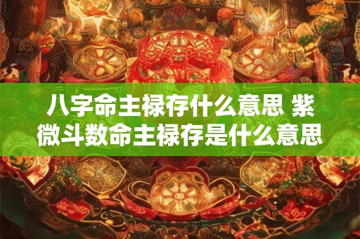 八字命主禄存什么意思 紫微斗数命主禄存是什么意思 八字命主禄存什么意思 紫微斗数命主禄存是什么意思