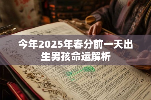今年2025年春分前一天出生男孩命运解析 今年2025年春分前一天出生男孩命运解析