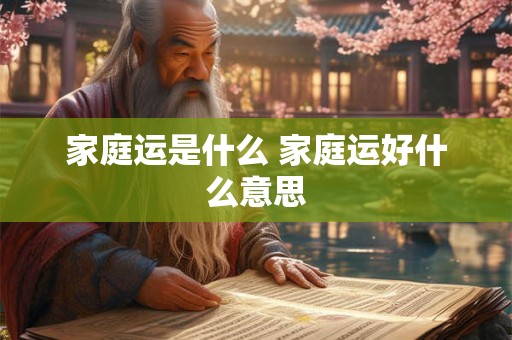 家庭运是什么 家庭运好什么意思