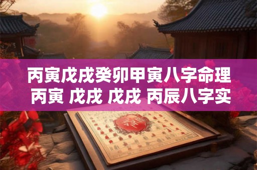 丙寅戊戌癸卯甲寅八字命理 丙寅 戊戌 戊戌 丙辰八字实例 丙寅戊戌癸卯甲寅八字命理 丙寅 戊戌 戊戌 丙辰八字实例