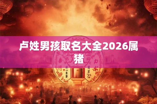 卢姓男孩取名大全2026属猪 卢姓男孩取名大全2026属猪