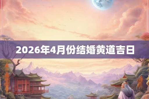 2026年4月份结婚黄道吉日 2026年4月份结婚黄道吉日