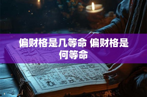 偏财格是几等命 偏财格是何等命 偏财格是几等命 偏财格是何等命