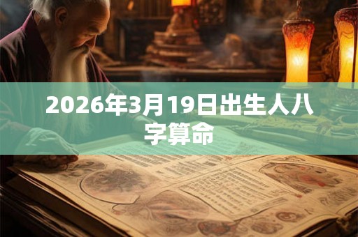 2026年3月19日出生人八字算命 2026年3月19日出生人八字算命