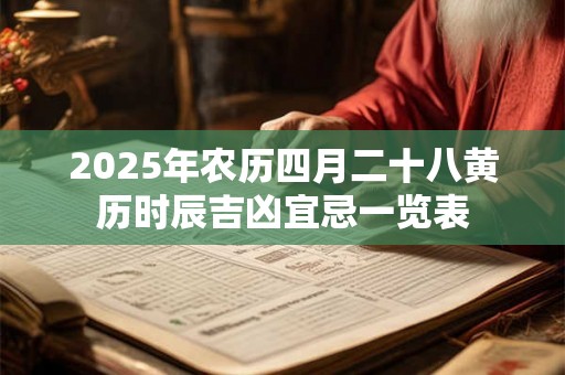 2025年农历四月二十八黄历时辰吉凶宜忌一览表