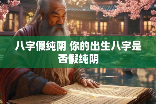 八字假纯阴 你的出生八字是否假纯阴 八字假纯阴 你的出生八字是否假纯阴