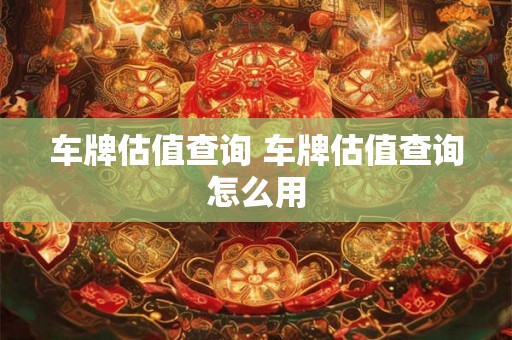 车牌估值查询 车牌估值查询怎么用