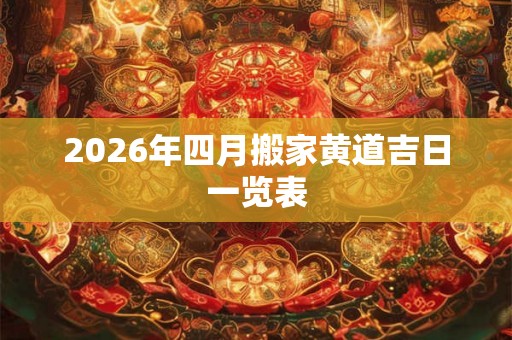 2026年四月搬家黄道吉日一览表 2026年四月搬家黄道吉日一览表