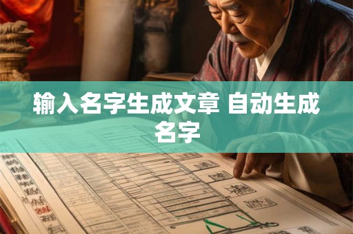 输入名字生成文章 自动生成名字 输入名字生成文章 自动生成名字