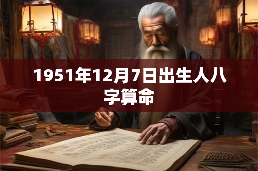 1951年12月7日出生人八字算命