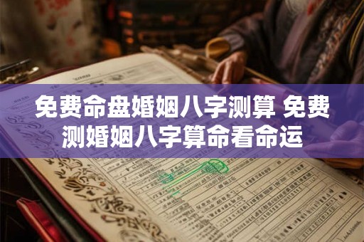 免费命盘婚姻八字测算 免费测婚姻八字算命看命运 免费命盘婚姻八字测算 免费测婚姻八字算命看命运