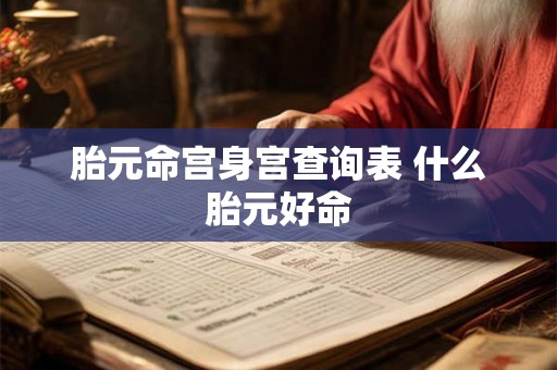 胎元命宫身宫查询表 什么胎元好命