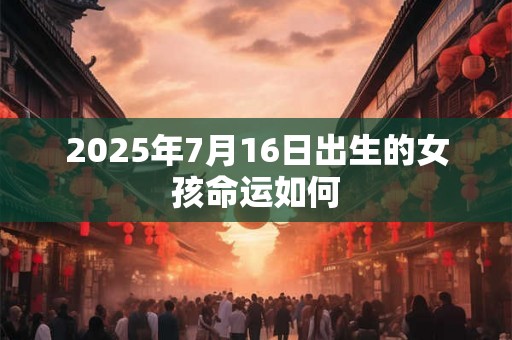 2025年7月16日出生的女孩命运如何 2025年7月16日出生的女孩命运如何