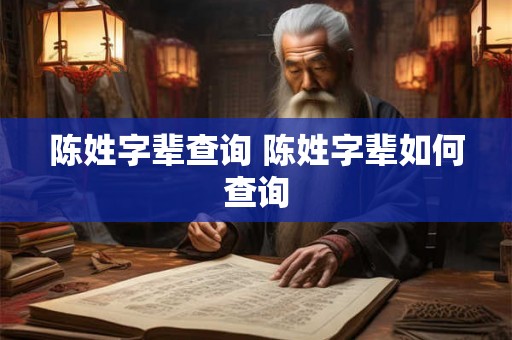 陈姓字辈查询 陈姓字辈如何查询 陈姓字辈查询 陈姓字辈如何查询