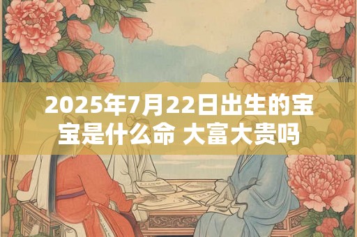 2025年7月22日出生的宝宝是什么命 大富大贵吗 2025年7月22日出生的宝宝是什么命 大富大贵吗