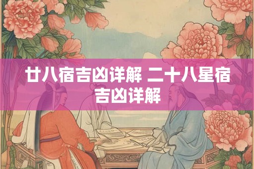 廿八宿吉凶详解 二十八星宿吉凶详解 廿八宿吉凶详解 二十八星宿吉凶详解