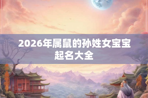 2026年属鼠的孙姓女宝宝起名大全 2026年属鼠的孙姓女宝宝起名大全
