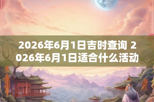 2026年6月1日吉时查询 2026年6月1日适合什么活动 2026年6月1日吉时查询 2026年6月1日适合什么活动