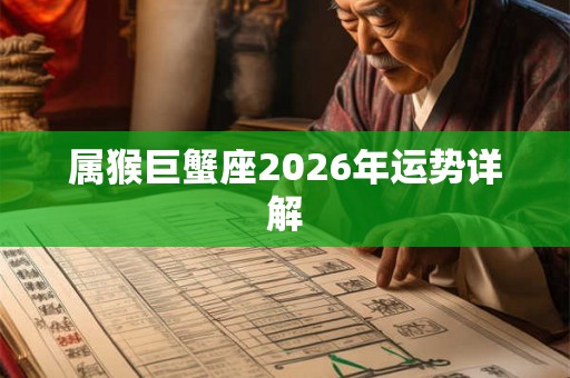 属猴巨蟹座2026年运势详解 属猴巨蟹座2026年运势详解