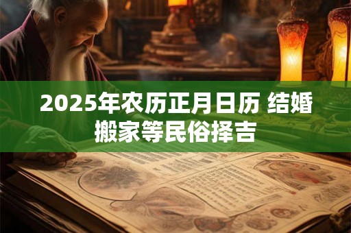 2025年农历正月日历 结婚搬家等民俗择吉 2025年农历正月日历 结婚搬家等民俗择吉