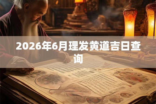 2026年6月理发黄道吉日查询