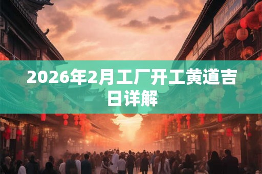 2026年2月工厂开工黄道吉日详解 2026年2月工厂开工黄道吉日详解