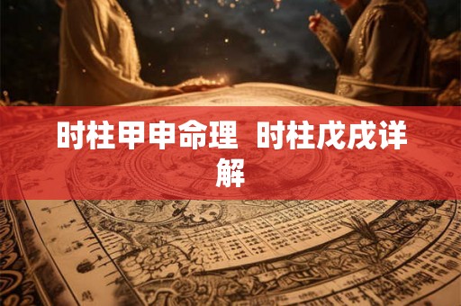 时柱甲申命理 时柱戊戌详解 时柱甲申命理 时柱戊戌详解